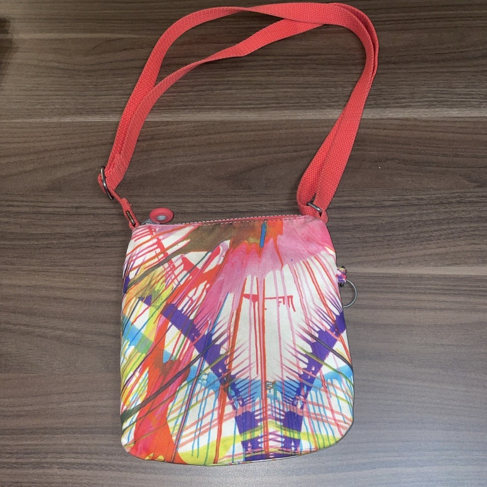 Kipling 8x7" Multicolor Crossbody Or Shoulder Bag with Dual Zipper Compartments - Picture 7 of 9